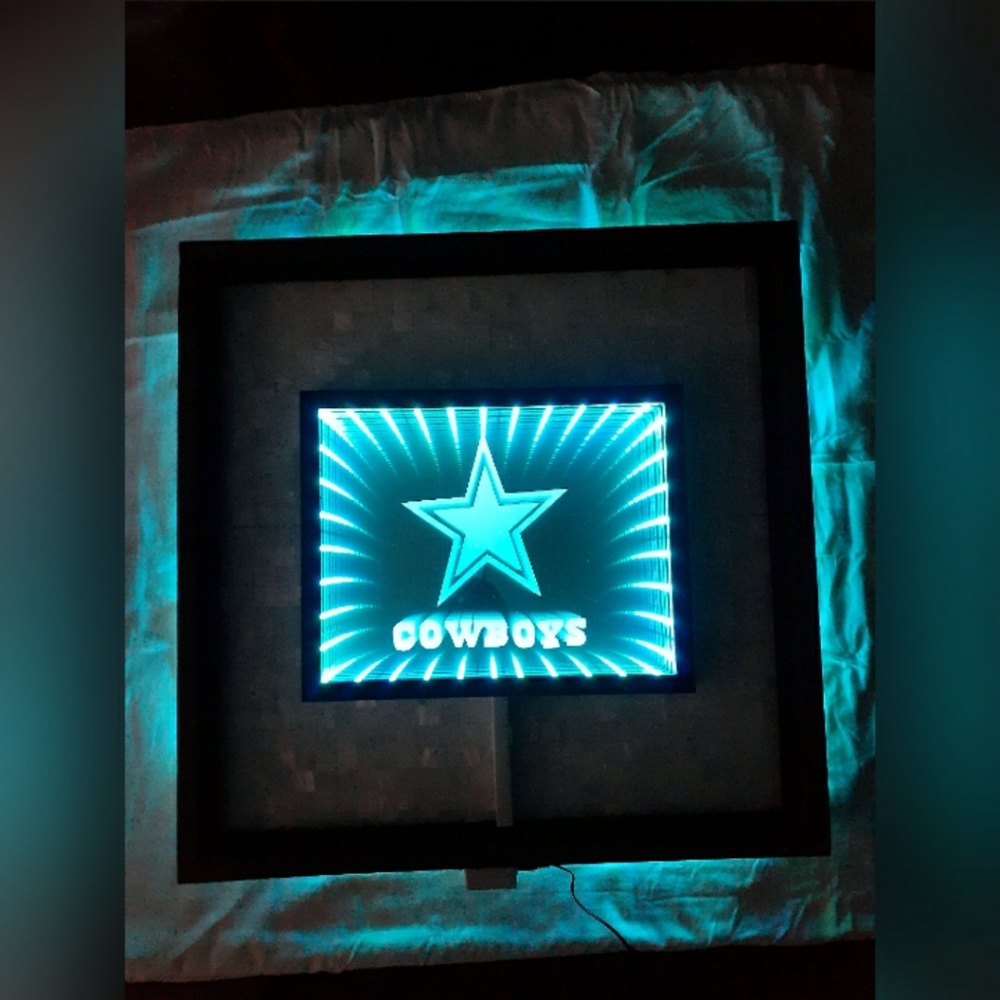 Dallas Cowboys NFL LED Infinity Mirror Shell Art